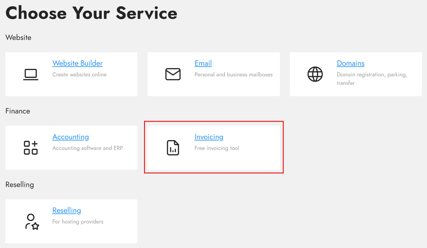 Invoice issuing window selection for sales registration